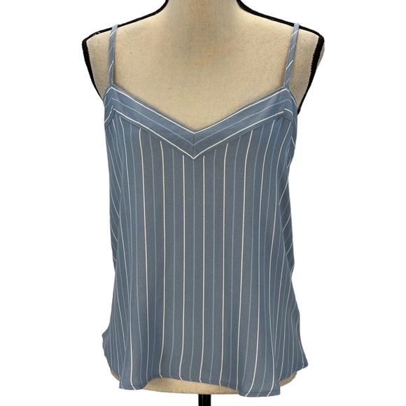 PJ Salvage V Neck Adjustable Strap Striped Cami Top - Denim Blue - Picture 1 of 13